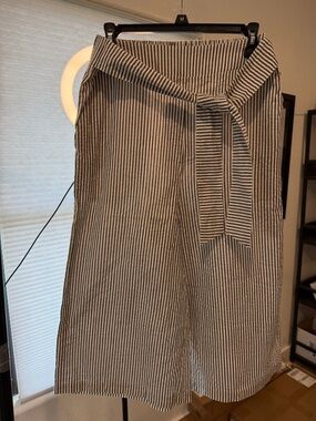 BCBG generation Striped Wide-Leg Tie-Waist Pants - Black & White